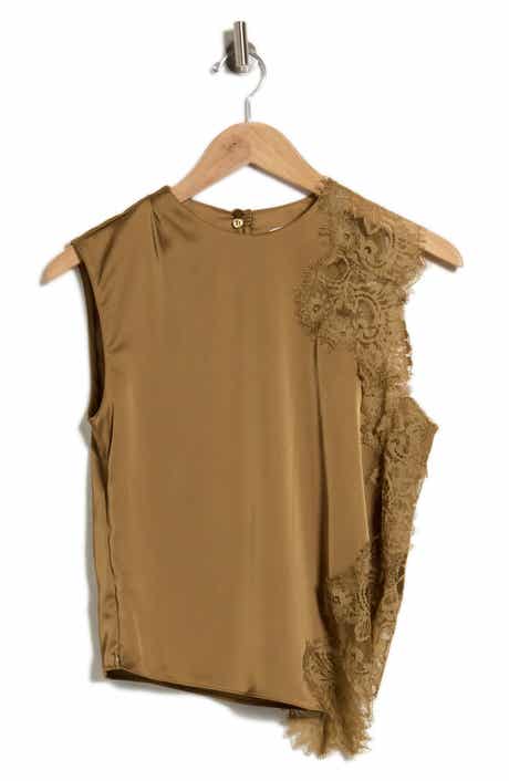 Sleeveless Lace Trim Top