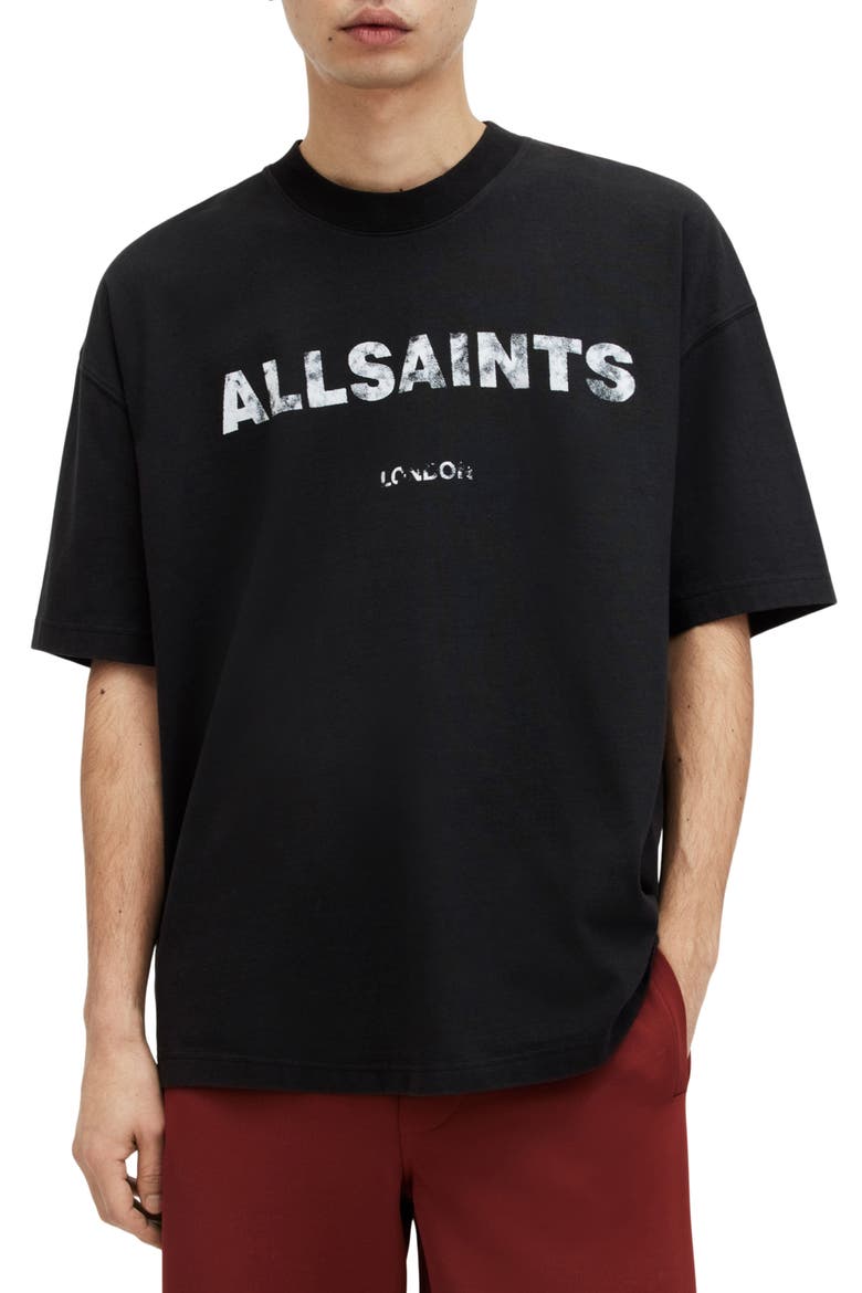Flocker Oversize Graphic T-Shirt, Main, color, JET BLACK