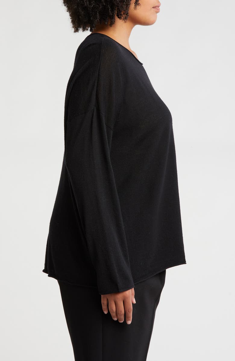 Eileen Fisher Jewel Neck Wool Sweater, Alternate, color,