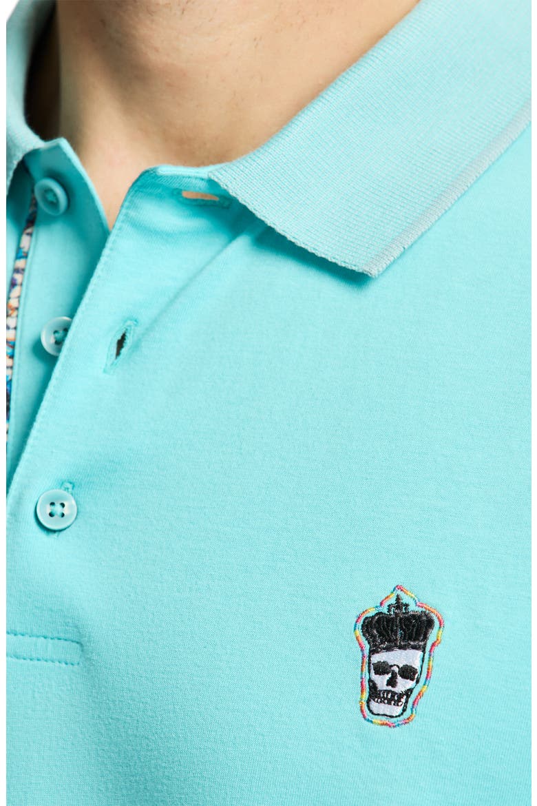 Lucifer Cotton Knit Polo, Alternate, color, ICE BLUE
