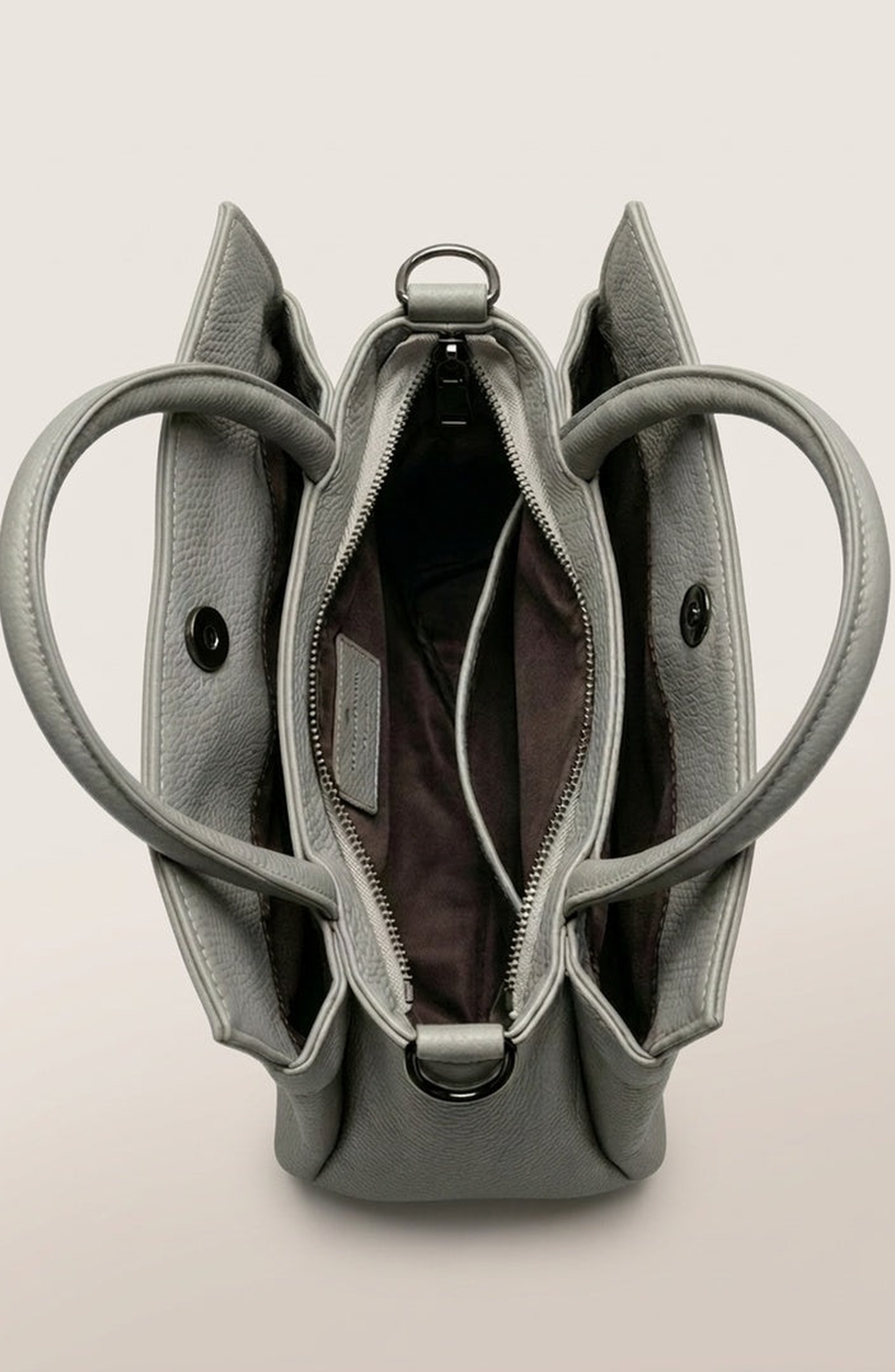Modenaire Structured Circular Detail Top Handle Bag, Alternate, color, Light Grey