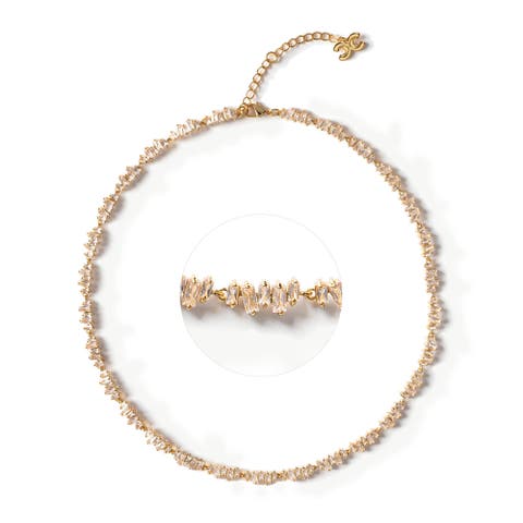 T Shape Zirconia Tennis Choker Necklace