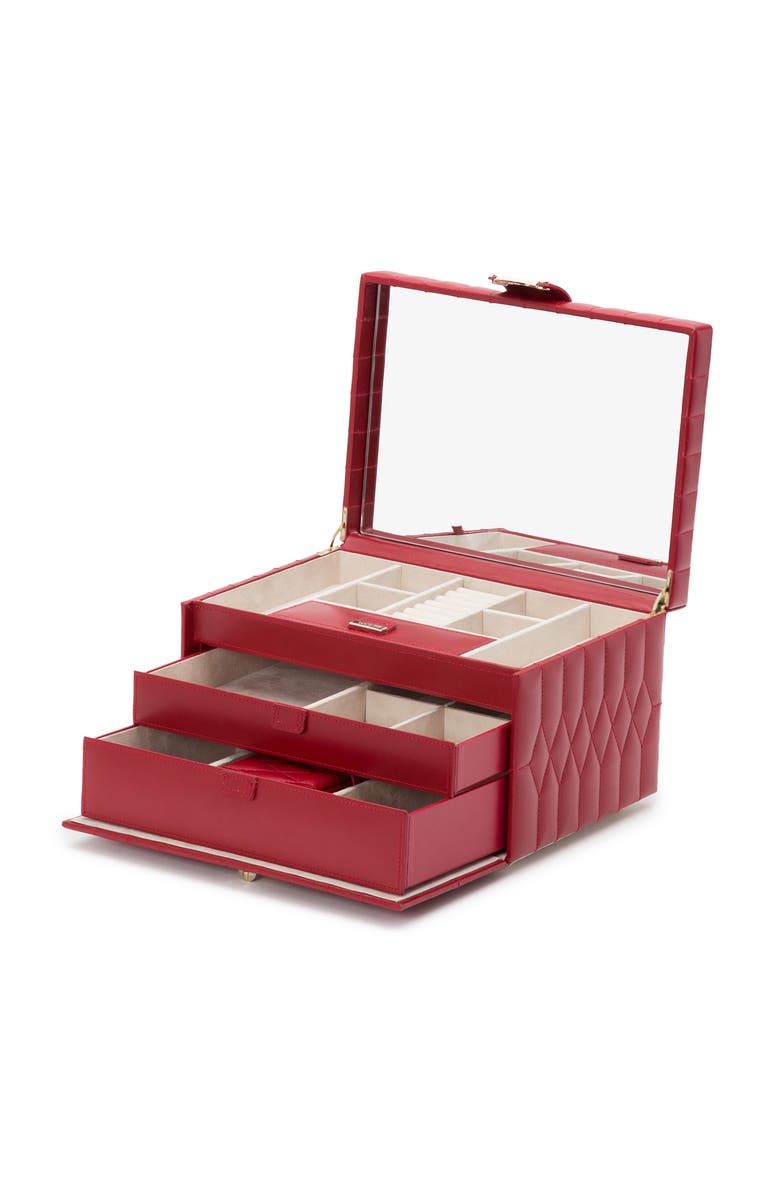 WOLF Caroline Medium Jewelry Case, Alternate, color, Red