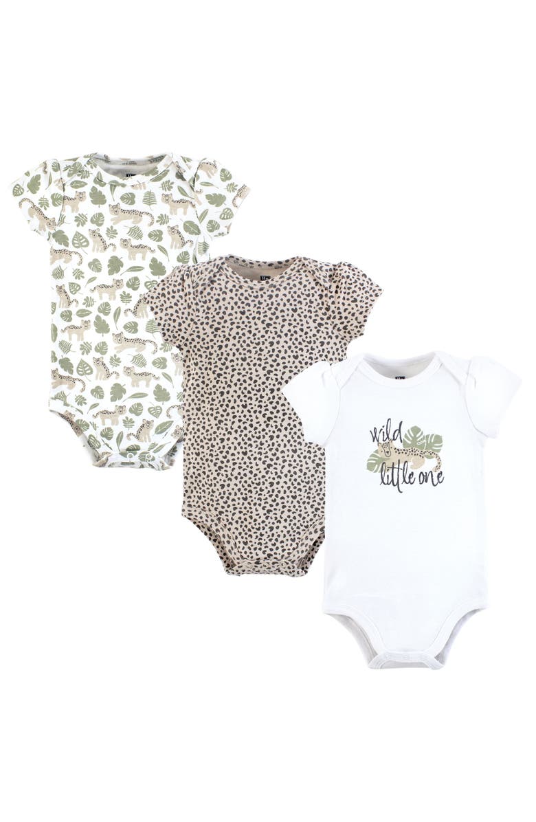 Hudson Baby Comfortable All-Cotton Bodysuit 3Pk, Main, color, Wild Cheetah