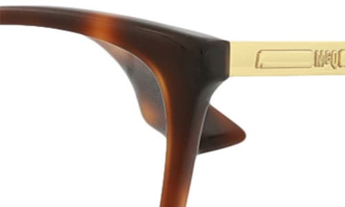 Alexander Mcqueen Mcqueen 54mm Core Square Optical Glasses In Avana Gold Transparent