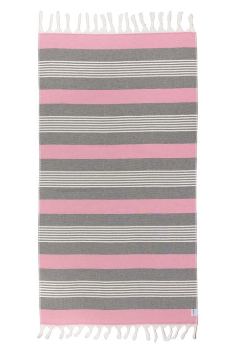 Breeze Striped Organic Turkish Towel with Soft Terry Cloth Back