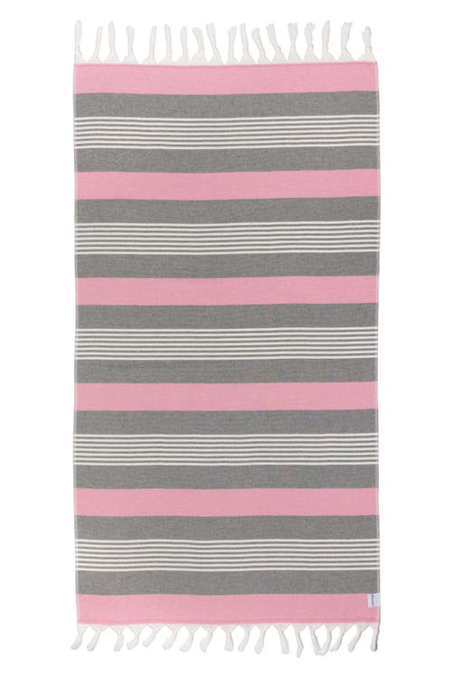Infusezen Breeze Striped Organic Turkish Towel With Soft Terry Cloth Back