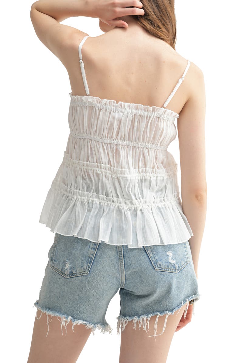 All in Favor Tie-Shirred Camisole, Alternate, color, White