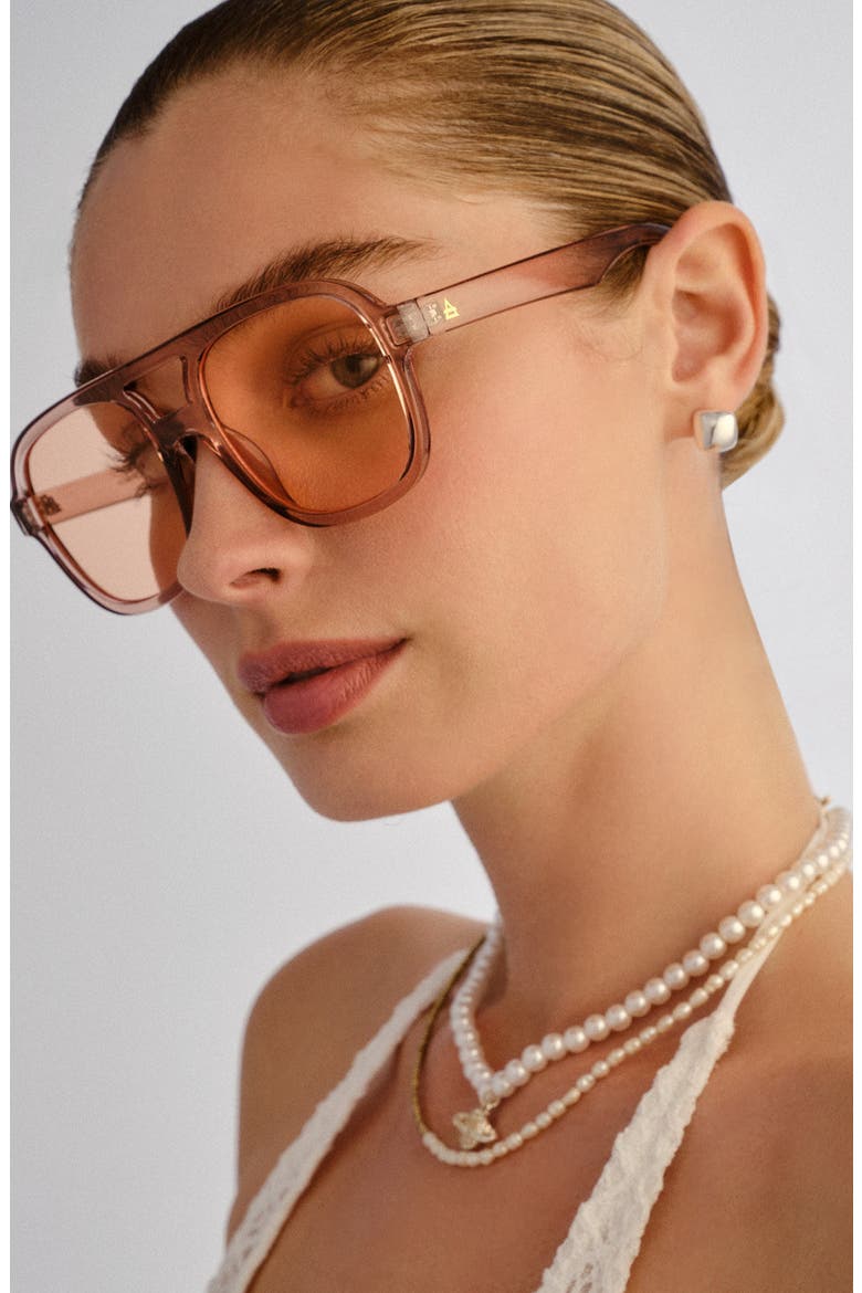 Whirlpool 53mm Aviator Sunglasses, Alternate, color, SAND / PEACH TINT