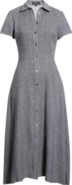 Theory Stretch Linen Blend Shirtdress