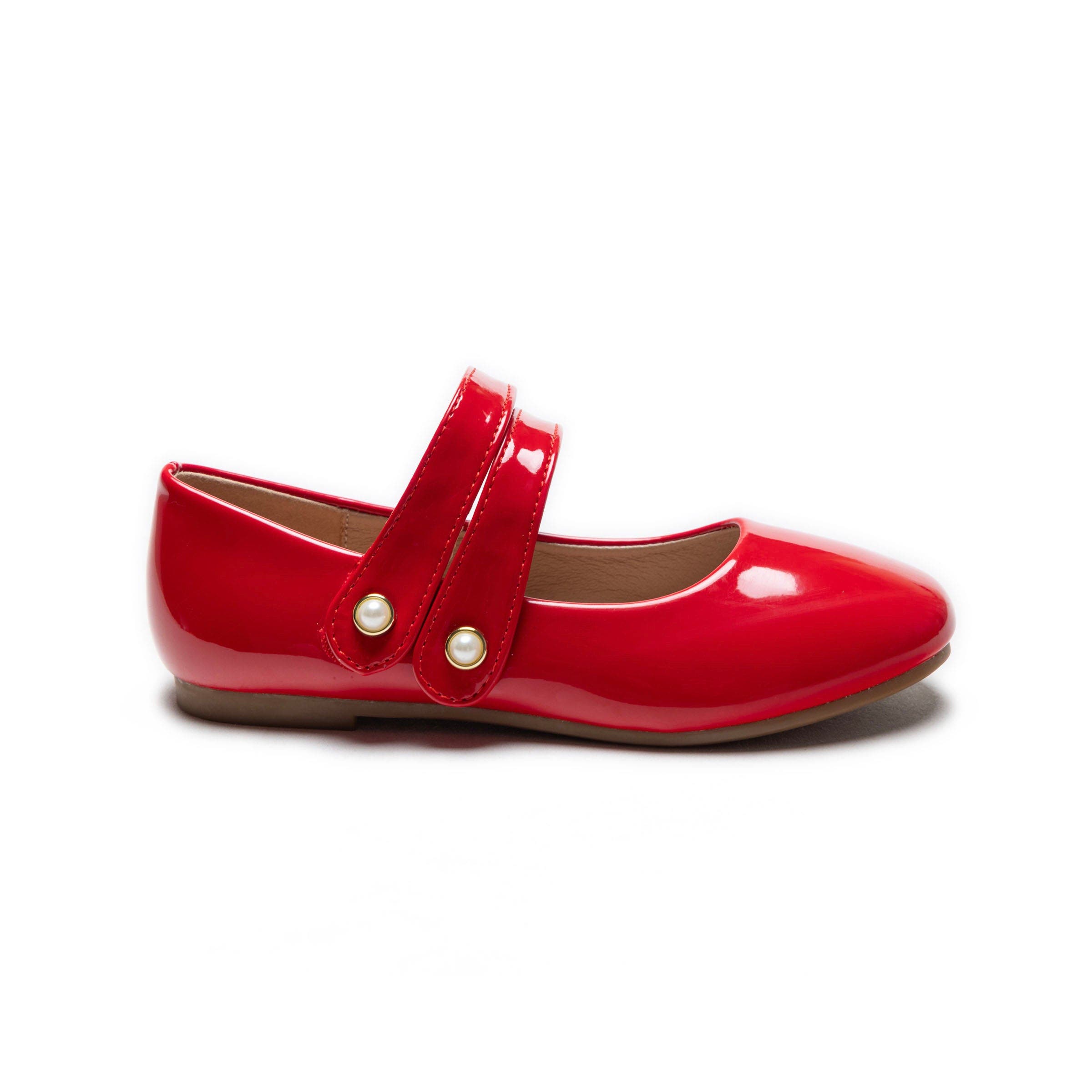 Dorothea Banded Patent Flats, Alternate, color, Red