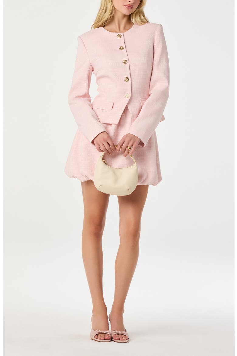 Tweed Fitted Blazer, Alternate, color, PINK