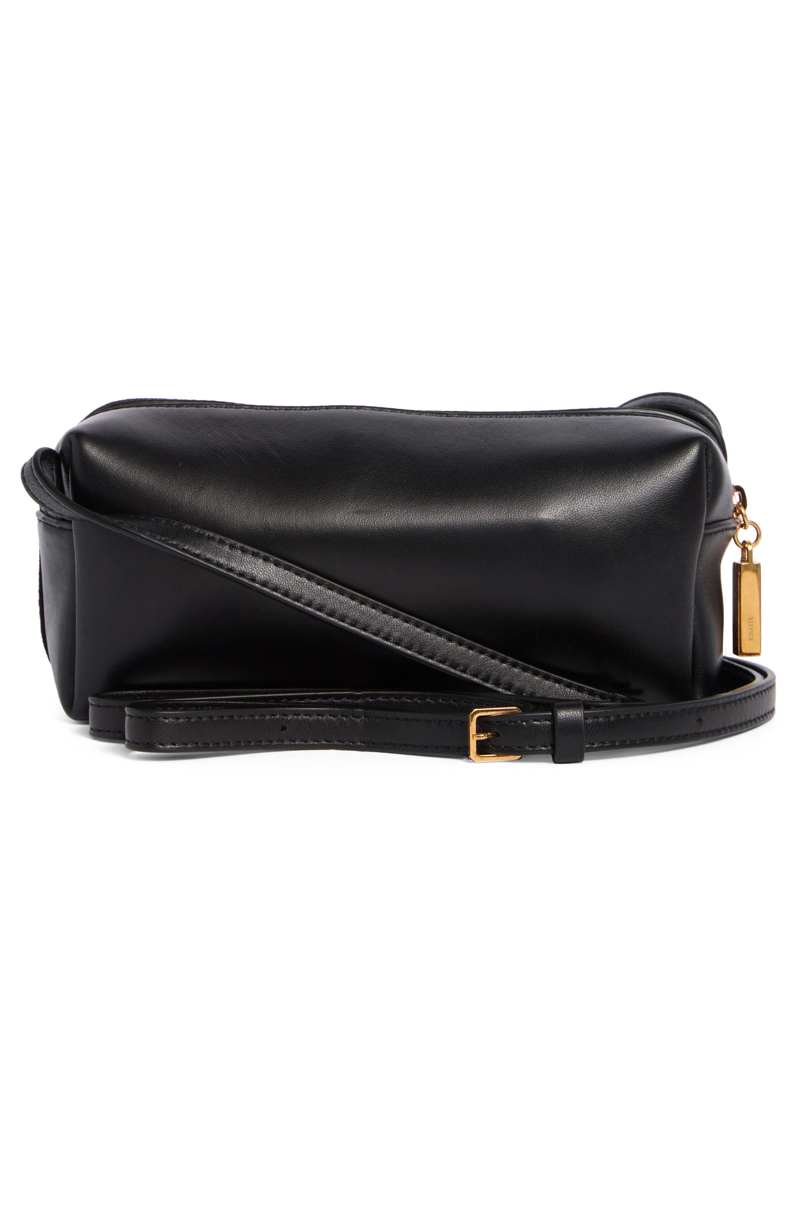 Mini Kye Leather & Suede Crossbody Bag, Alternate, color, BLACK