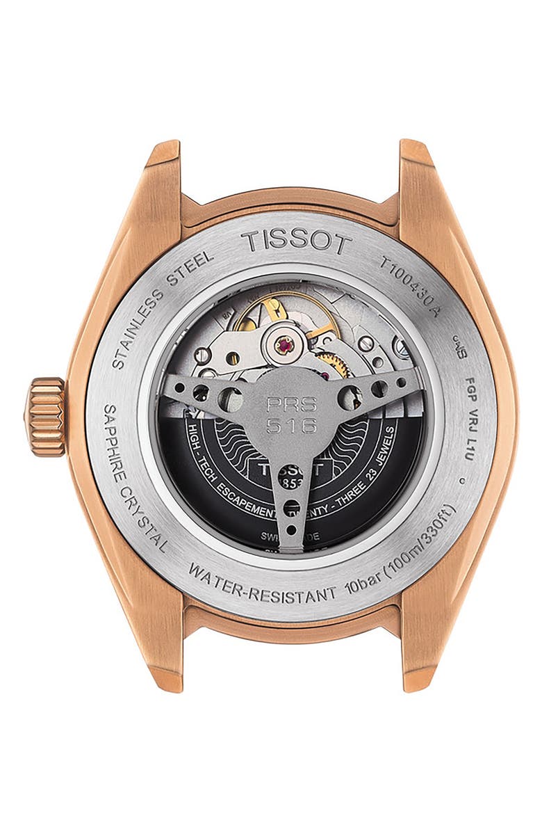 Tissot PRS 516 Leather Powermatic Leather Strap Watch, 42mm, Alternate, color,