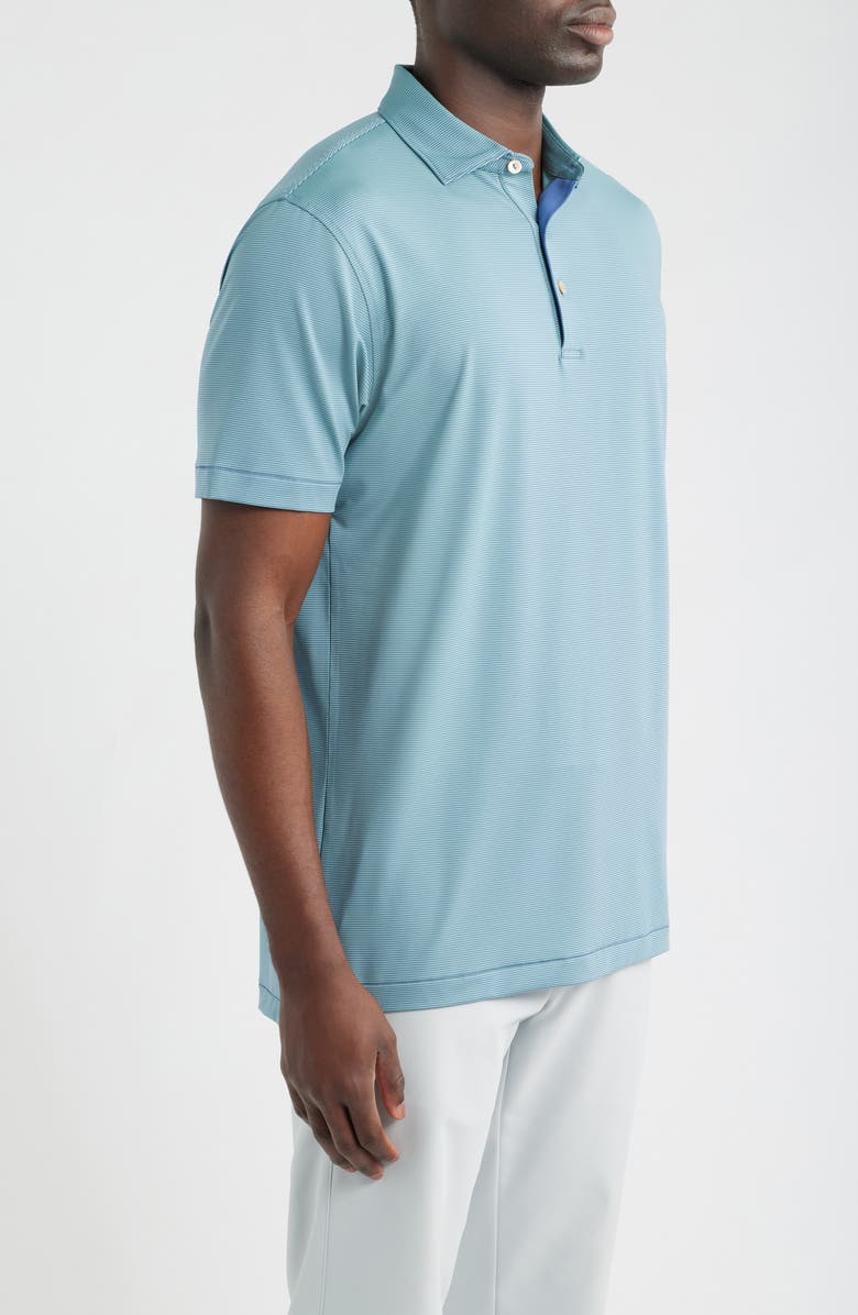 Peter Millar Jubilee Summer Comfort Performance Jersey Polo, Alternate, color, Bali Blue / Fresh Mint
