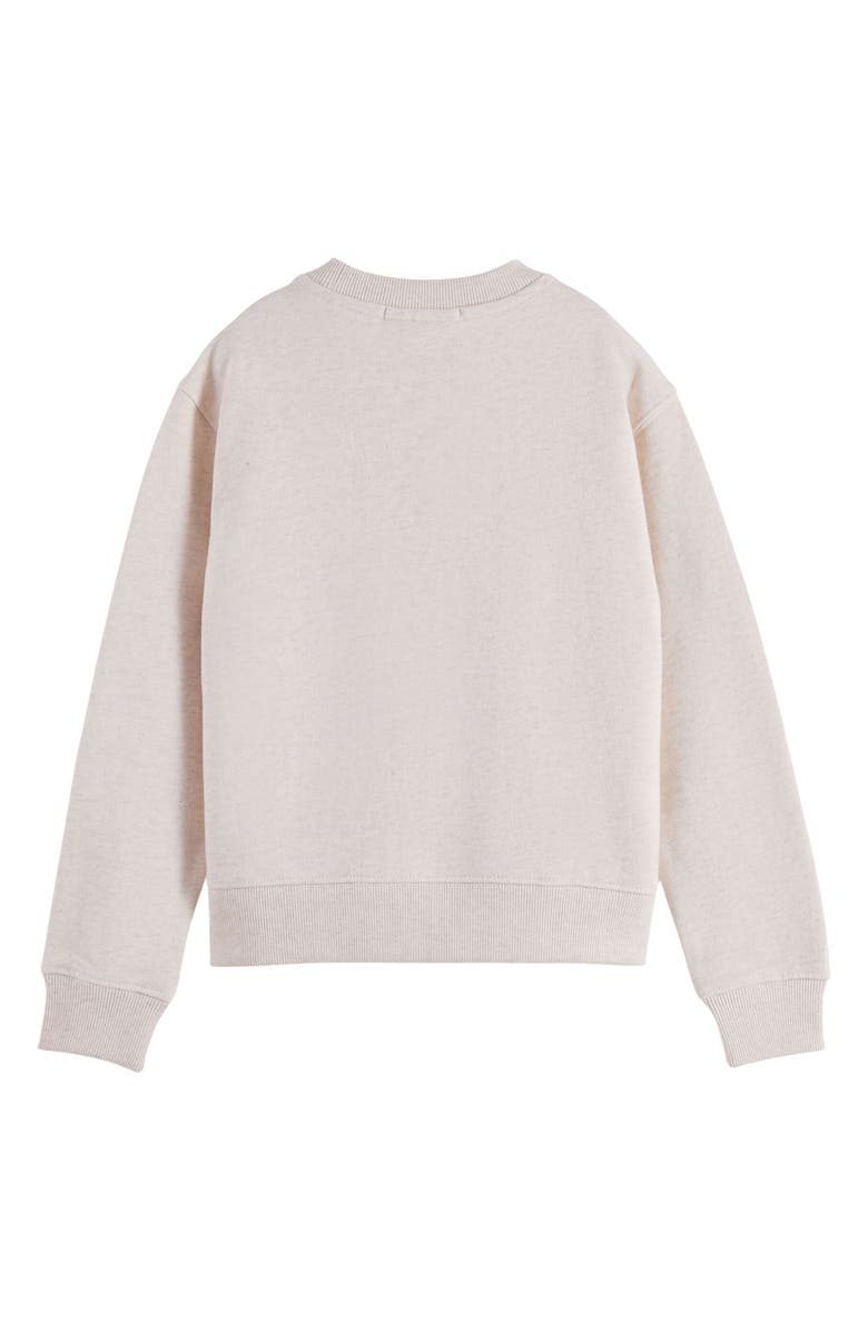 Scotch & Soda Kids' Relaxed Fit Cotton Crewneck Sweatshirt, Alternate, color, Eggnog