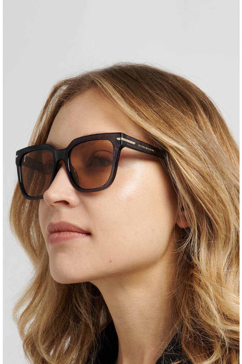53mm Square Sunglasses, Alternate, color, BLUE/ BROWN
