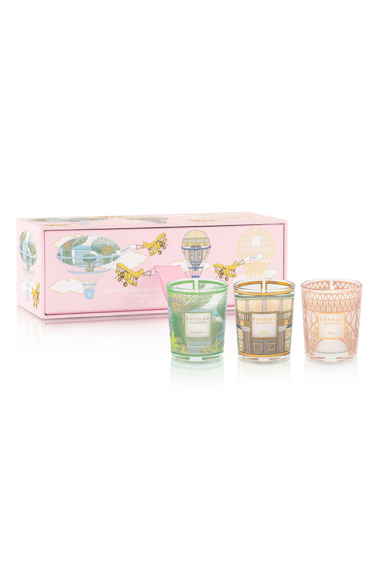 Baobab Collection Singapore-Athens-Paris Travel Candle Trio, Main, color, 