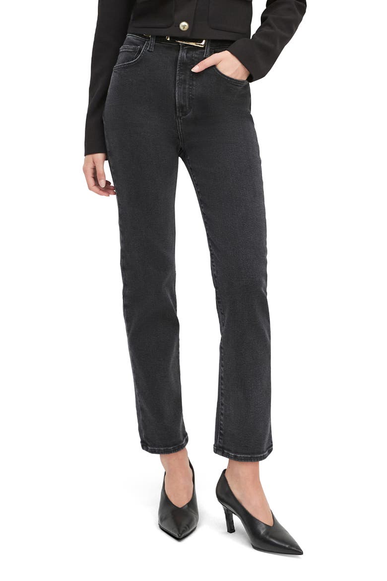 The Valentina Super High Waist Ankle Straight Leg Jeans, Main, color, TUPELO