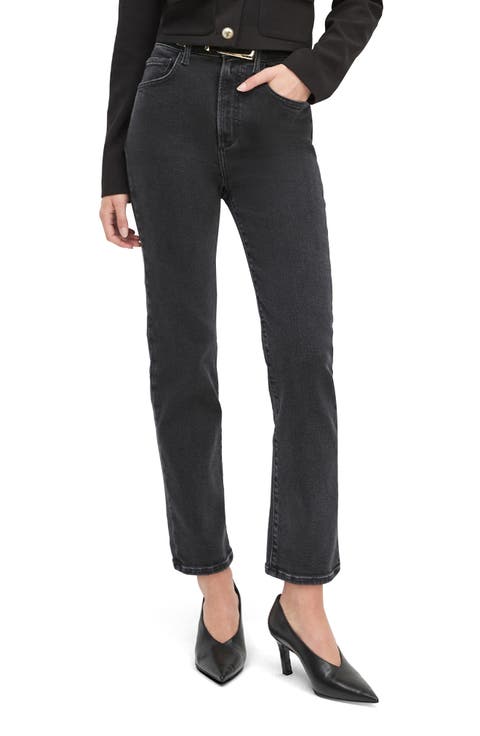 The Valentina Super High Waist Ankle Straight Leg Jeans (Tupelo)
