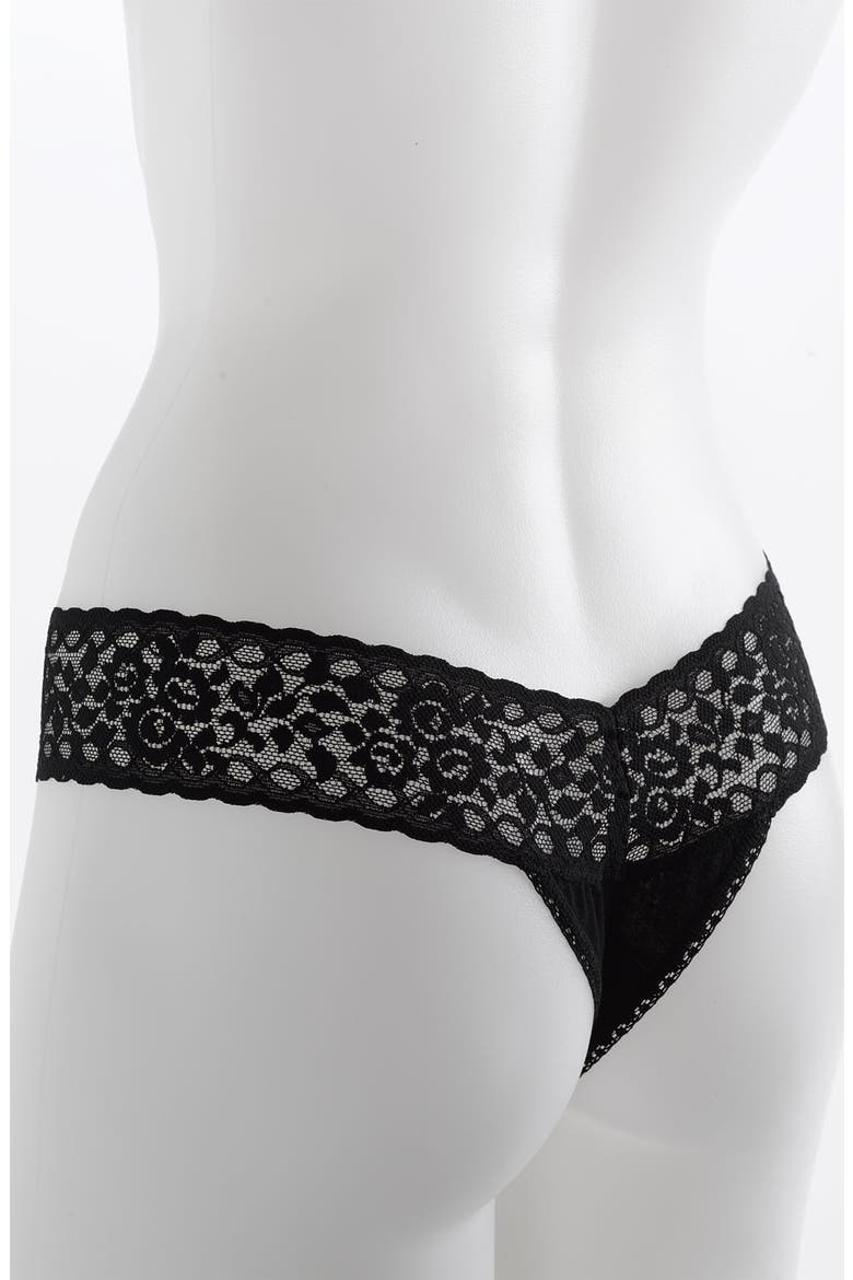 Logo Low Rise Thong, Alternate, color, BLACK