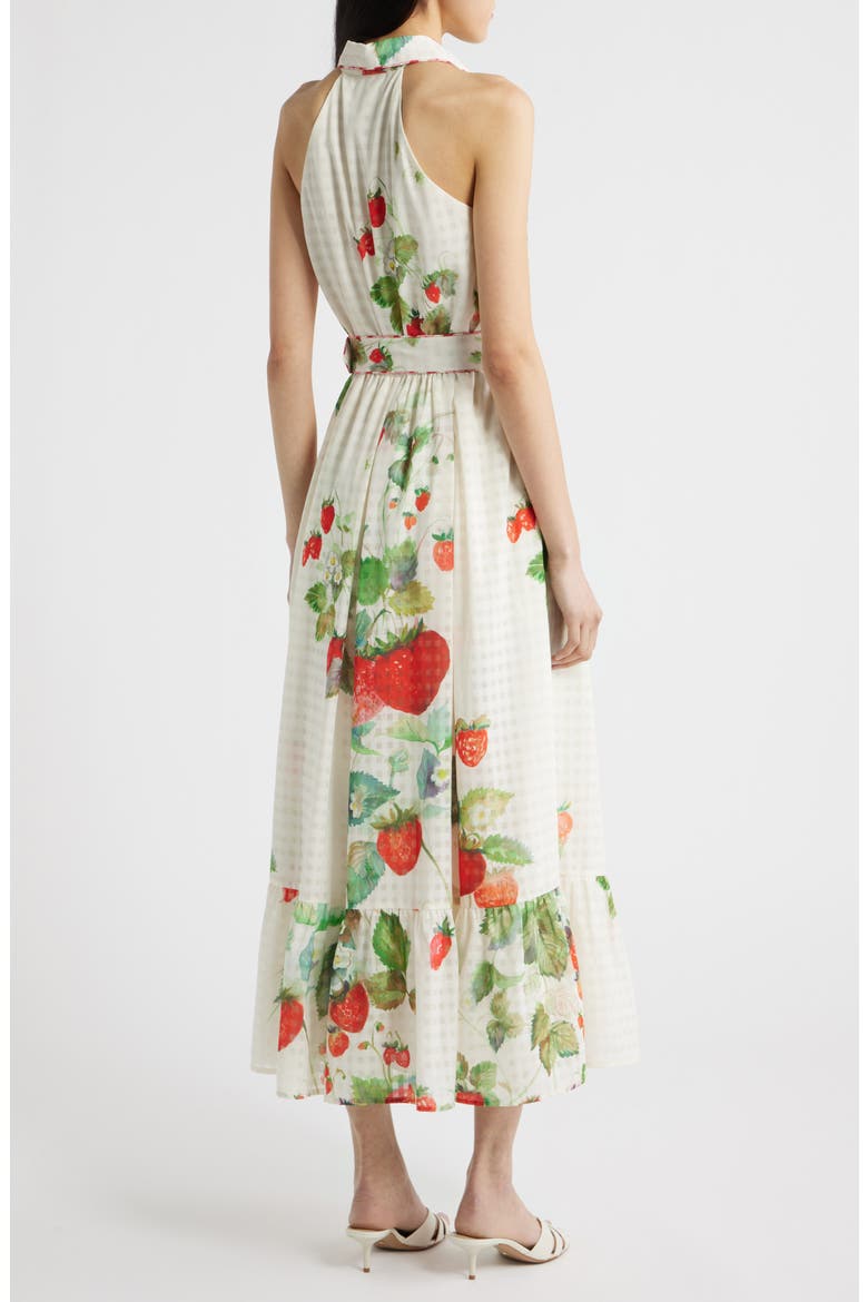 Katerina Strawberry Print Sleeveless Shirtdress, Alternate, color, OFF WHITE MULTI