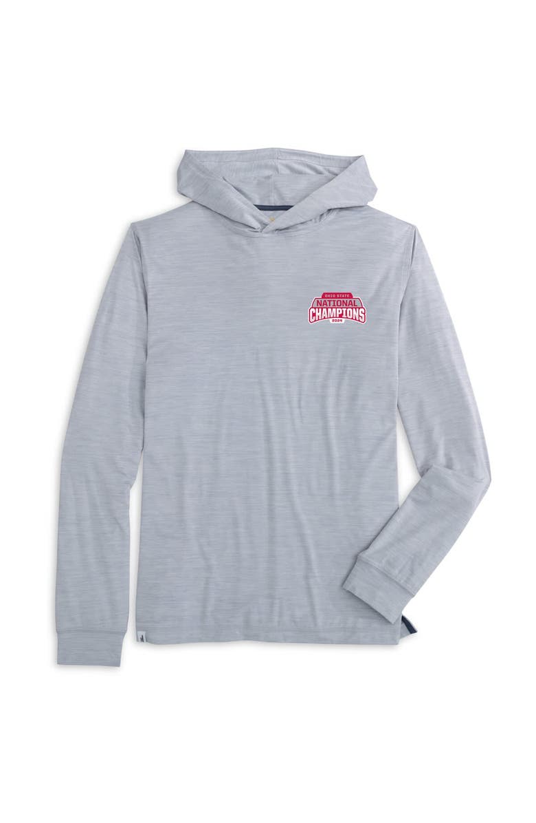 johnnie-O Men's johnnie-O Gray Ohio State Buckeyes College Football Playoff 2024 National Champions Talon Long Sleeve Performance Hoodie T-Shirt, Alternate, color,