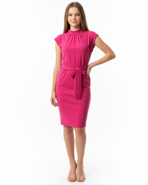 Stretch Crepe Dolman Dress with Belt (Big Kid)