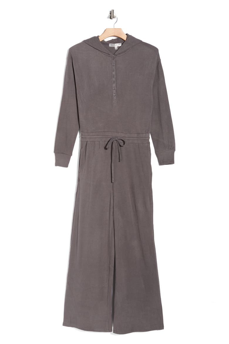 Hooded Henley Jumpsuit, Alternate, color, CHARCOAL