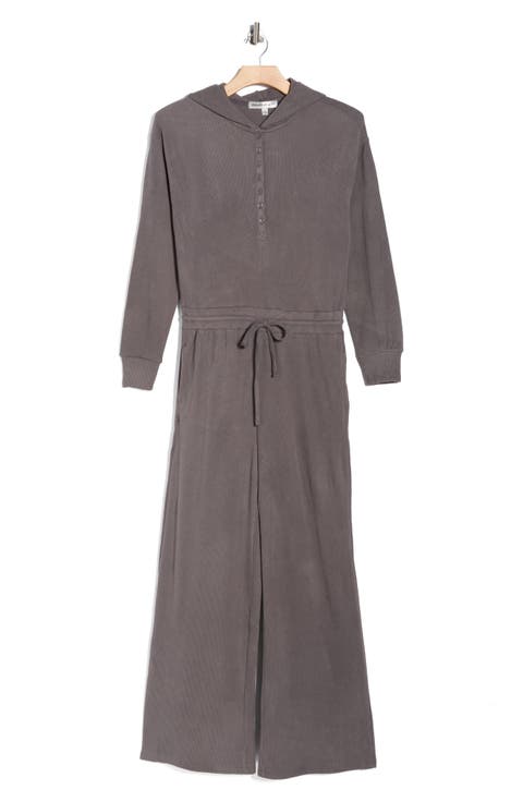 Hooded Henley Jumpsuit