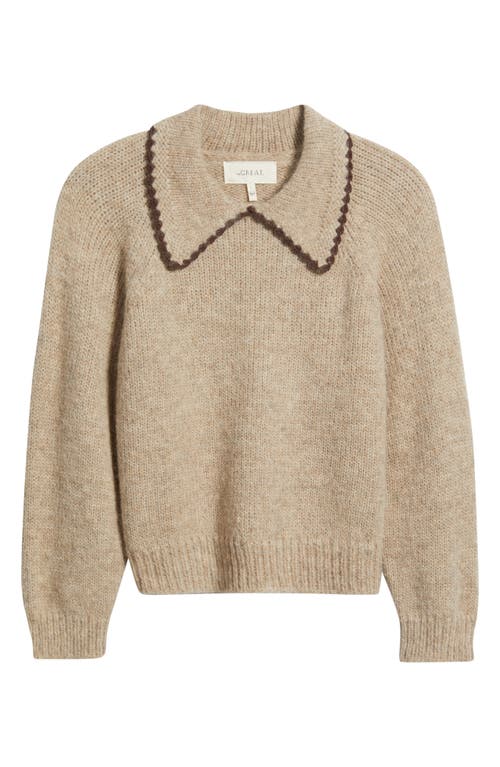 The Great . Blanket Stitch Alpaca Blend Sweater In Neutral