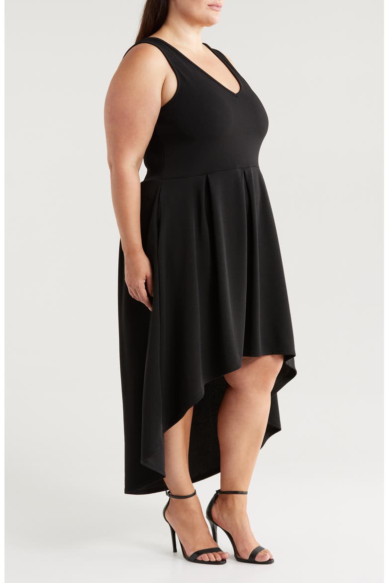 Party Stretch High-Low Dress, Alternate, color, BLACK