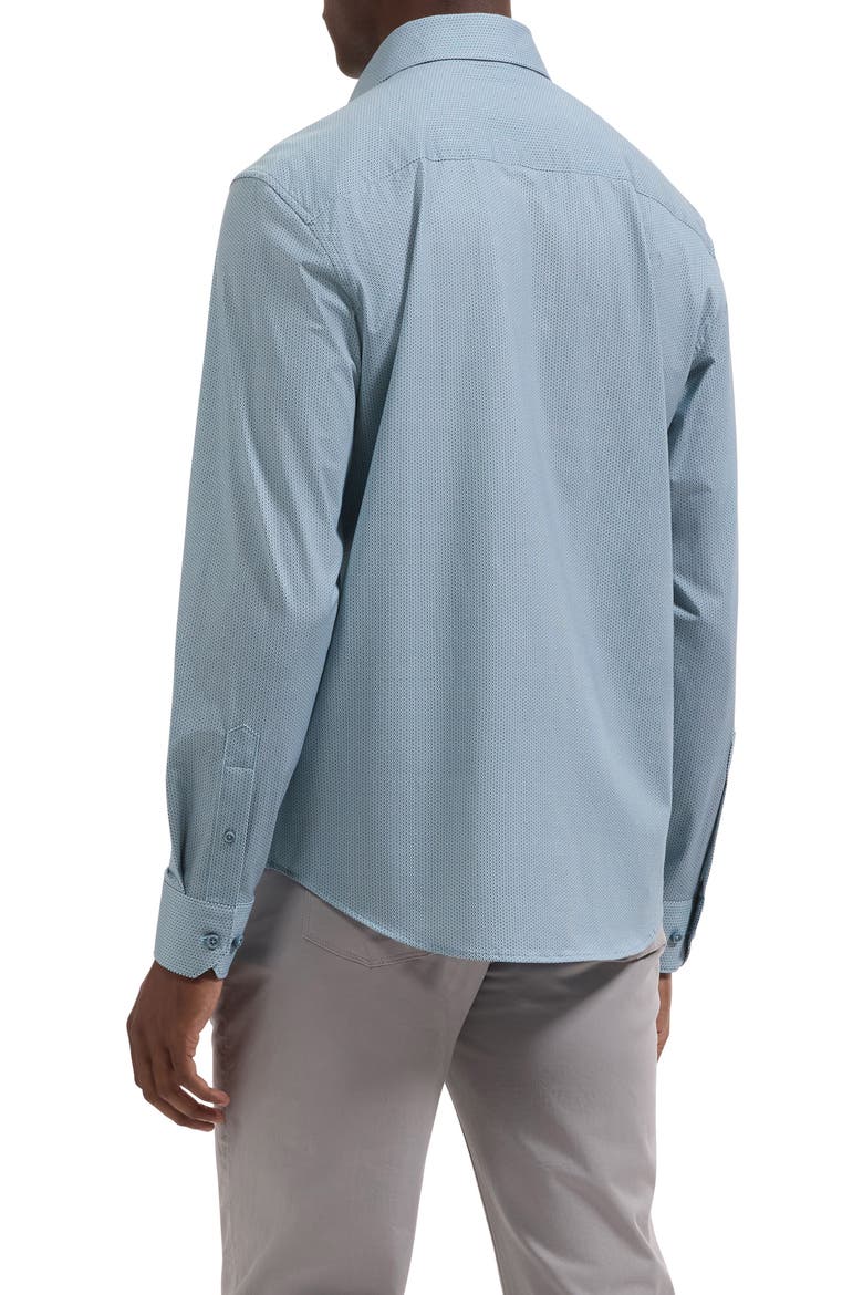Devon OoohCotton® Geo Print Button-Up Shirt, Alternate, color, TEAL