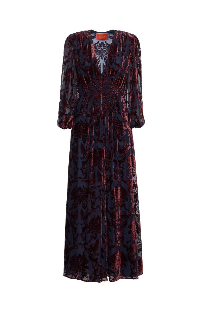 La DoubleJ Long Camerino Dress, Alternate, color, Cherubs Devoré Blue