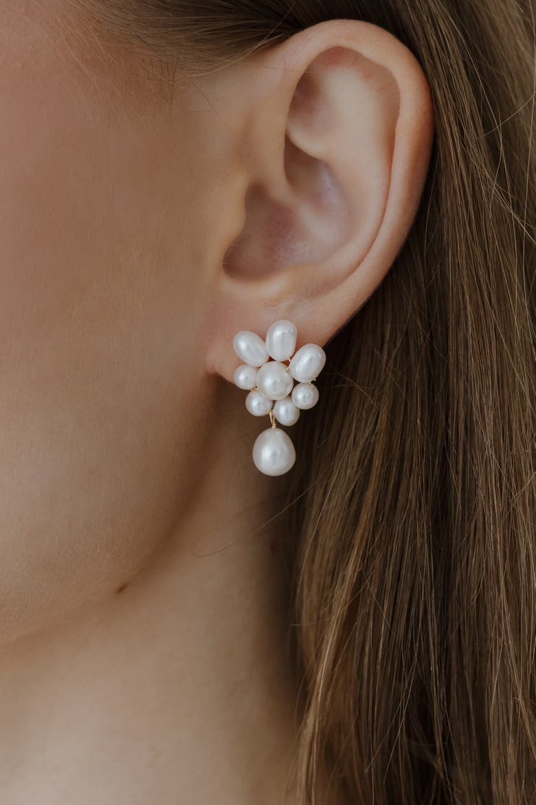 Sweet Pea Earrings, Alternate, color, Metallic Gold