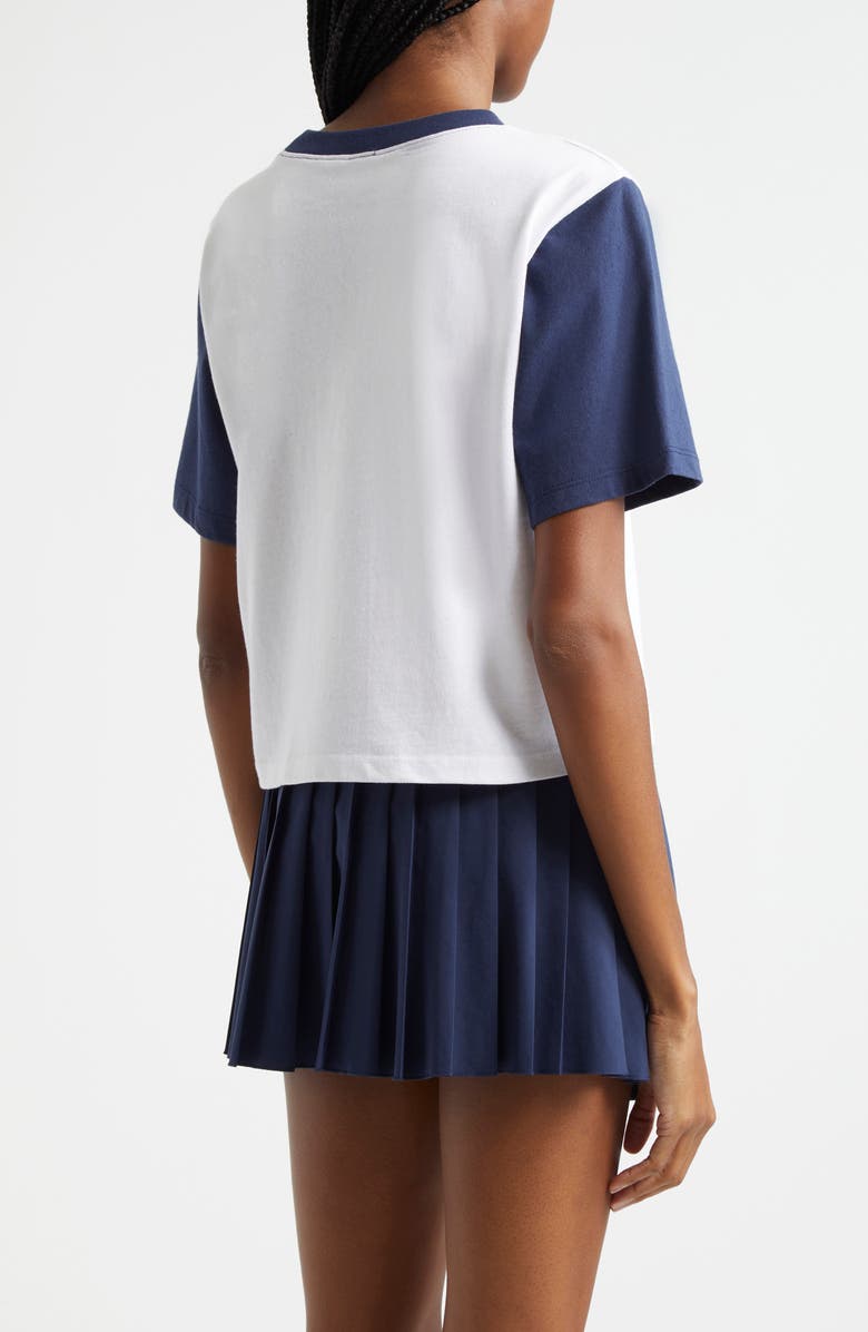 Sporty & Rich Wellness Colorblock Cotton Graphic Crop T-Shirt, Alternate, color,