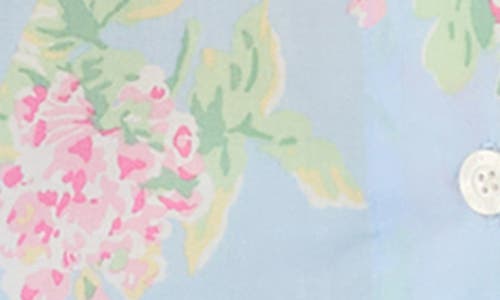 Shop Ralph Lauren Lauren  Print Cotton Blend Short Pajamas In Blue Floral