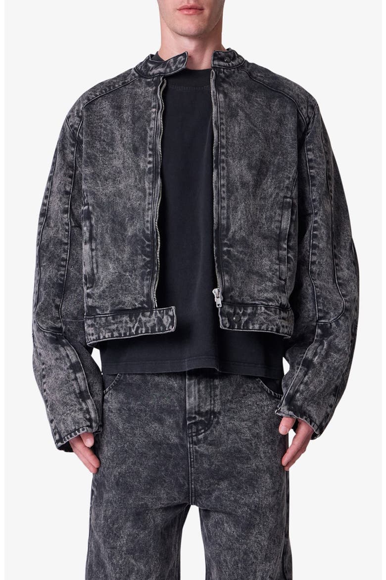 Moto Denim Jacket, Main, color, VINTAGE BLACK
