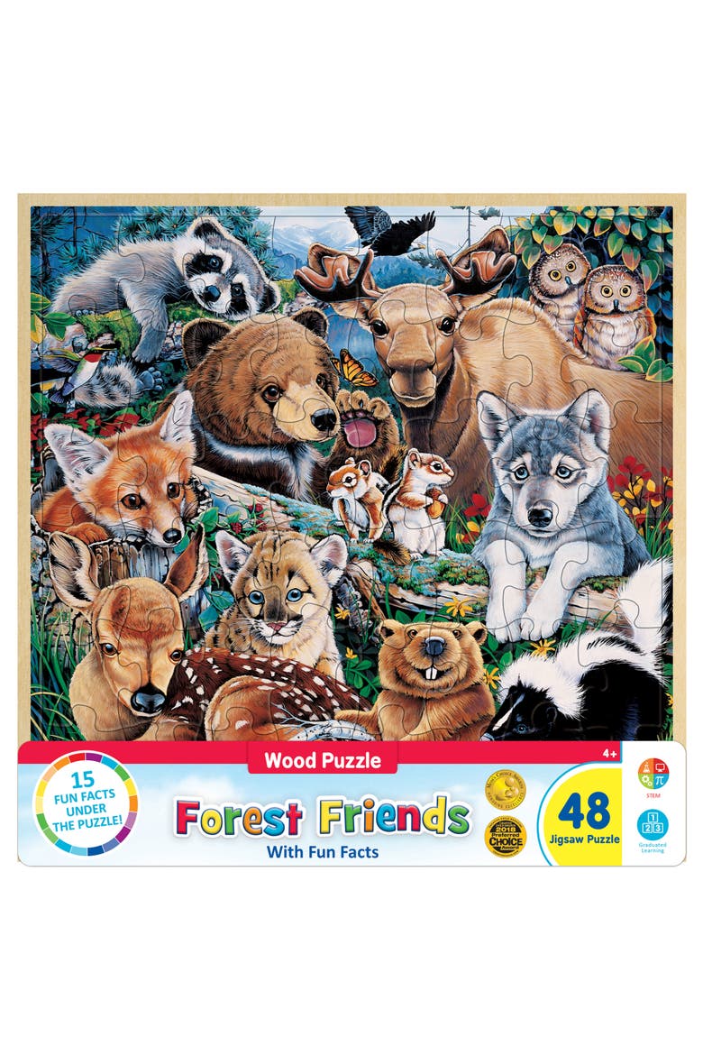 Forest Friends 48 Piece Wood Puzzle, Main, color, Multicolor