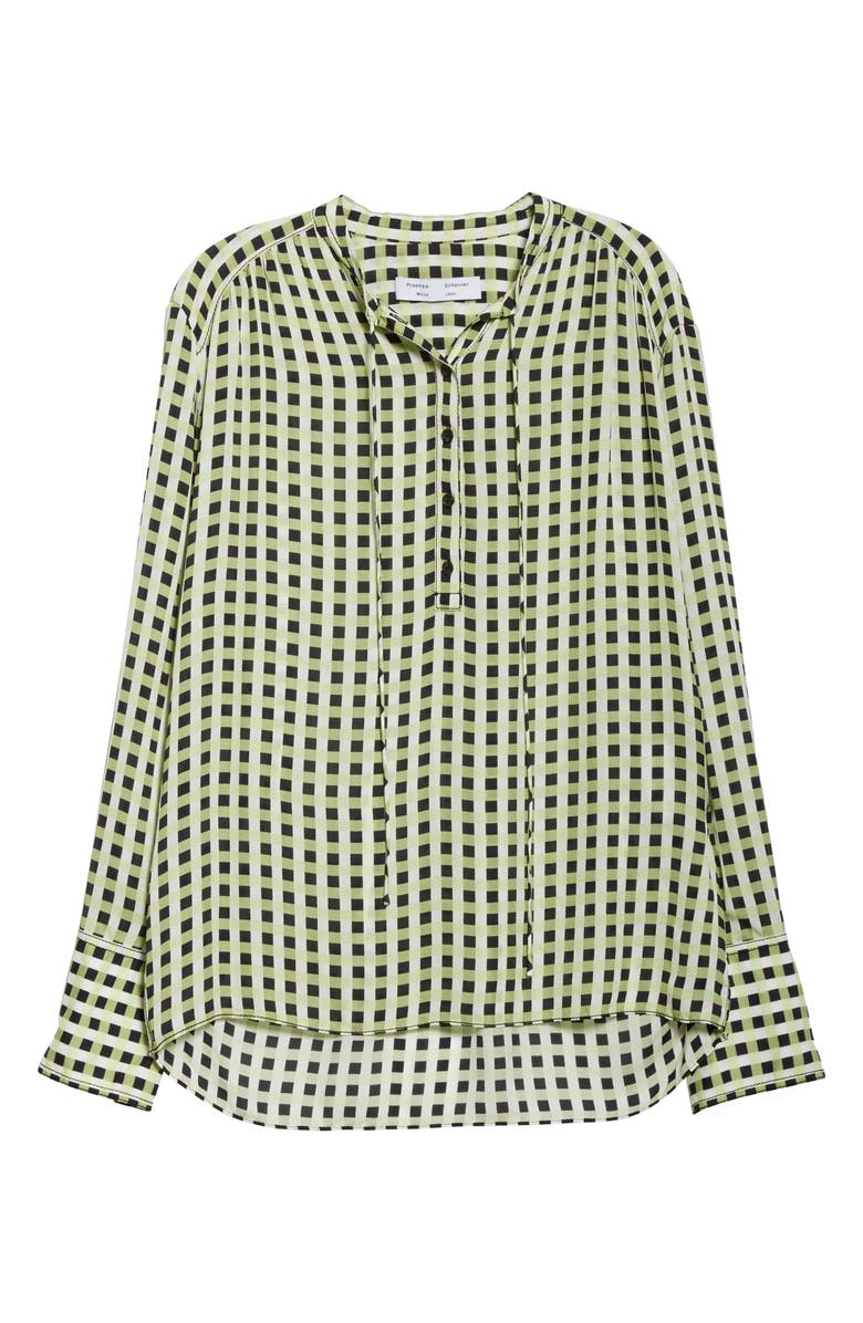 Proenza Schouler White Label Gingham Georgette Blouse, Alternate, color, 