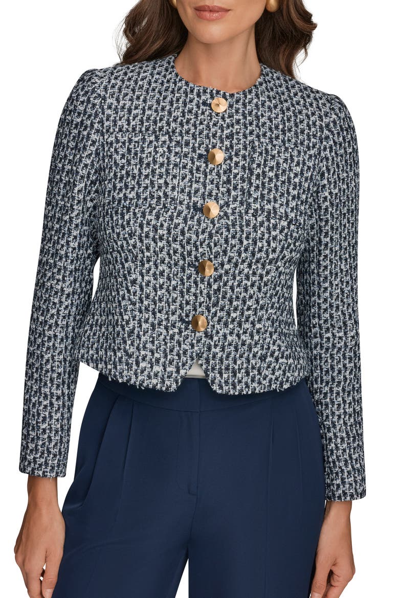 Tweed Crop Jacket, Main, color, NIGHTFALL MULTI