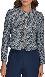 Donna Karan New York Tweed Crop Jacket