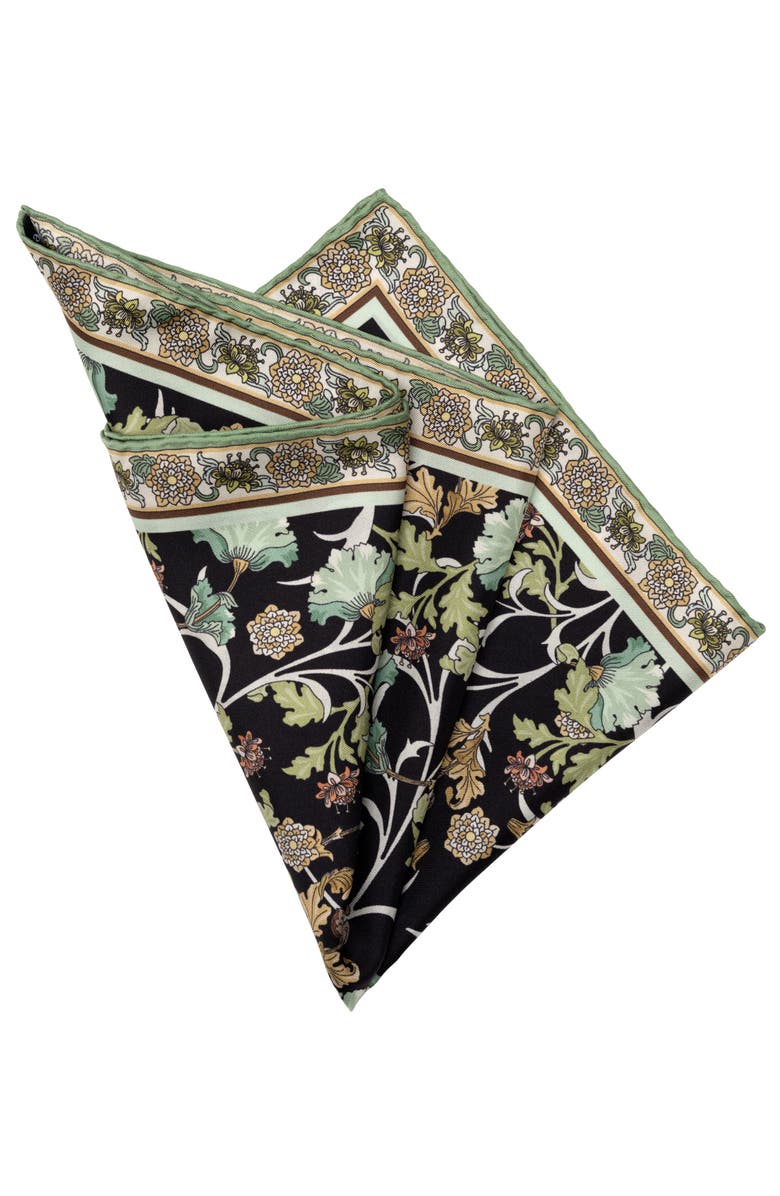 Elizabetta Ravello - Silk Pocket Square for Men, Alternate, color, Black