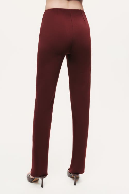 Nocturne Split-hem Straight Pants In Burgundy