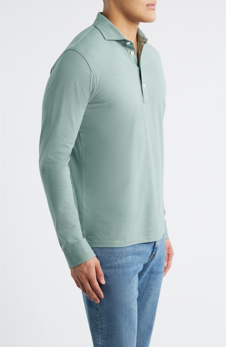 Peter Millar Crown Crafted Cool Long Sleeve Polo, Alternate, color, Willow