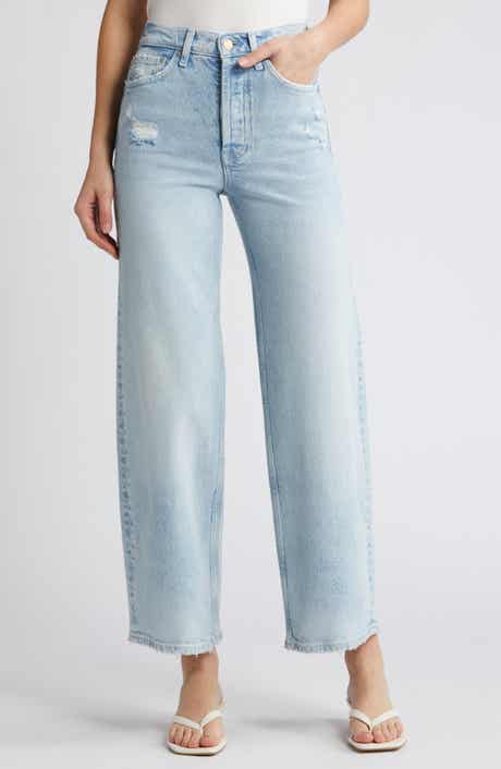 Rails Getty High Waist Distressed Wide Leg Ankle Jeans