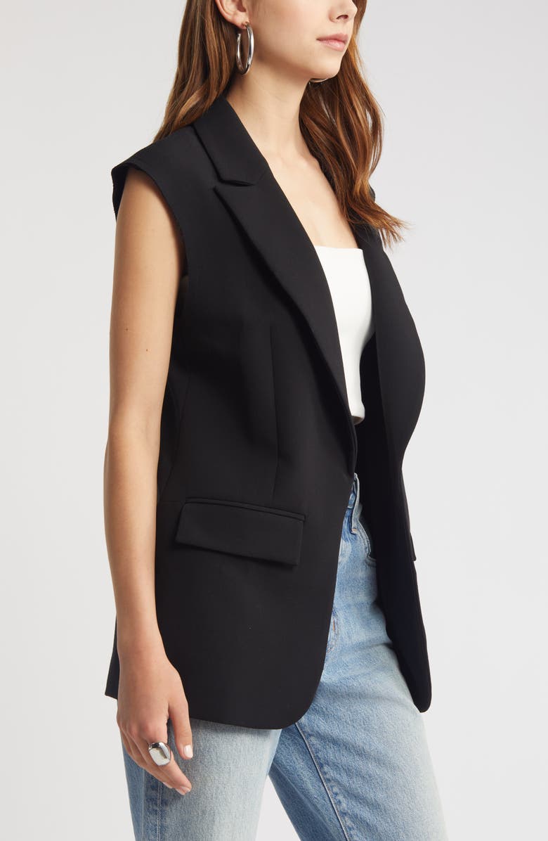 Open Edit Longline Raw Shoulder Vest, Alternate, color,