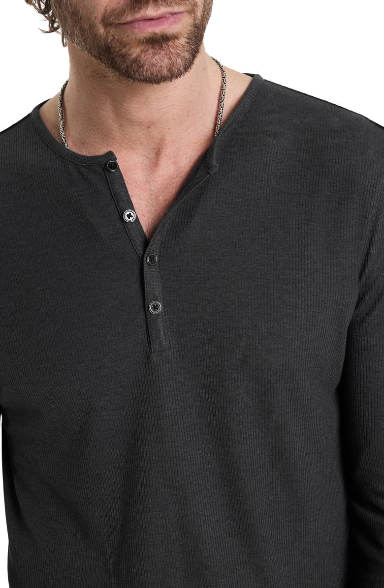 John Varvatos Carver Long Sleeve Lyocell & Wool Henley, Alternate, color, 