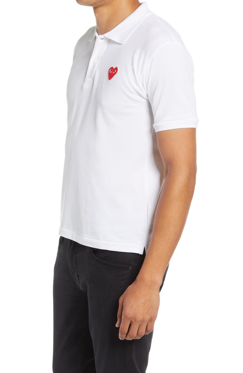 Comme des Garçons PLAY Heart Logo Slim Fit Polo, Alternate, color,