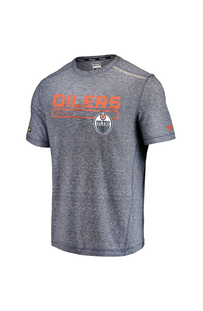 FANATICS Men's Fanatics Branded Heathered Royal Edmonton Oilers Authentic Pro Clutch T-Shirt, Main, color, Heather Royal